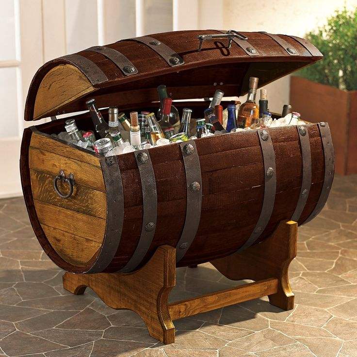 Solid Pine Wood Barrel Wine Rack | Rustic Floor Standing Wine Bottle Storage Organizer